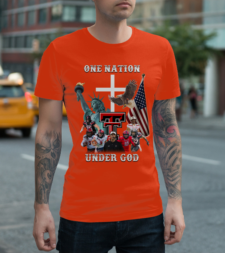 One Nation Under God TTRR Coach Football Statue Liberty Flag Eagle T-Shirt