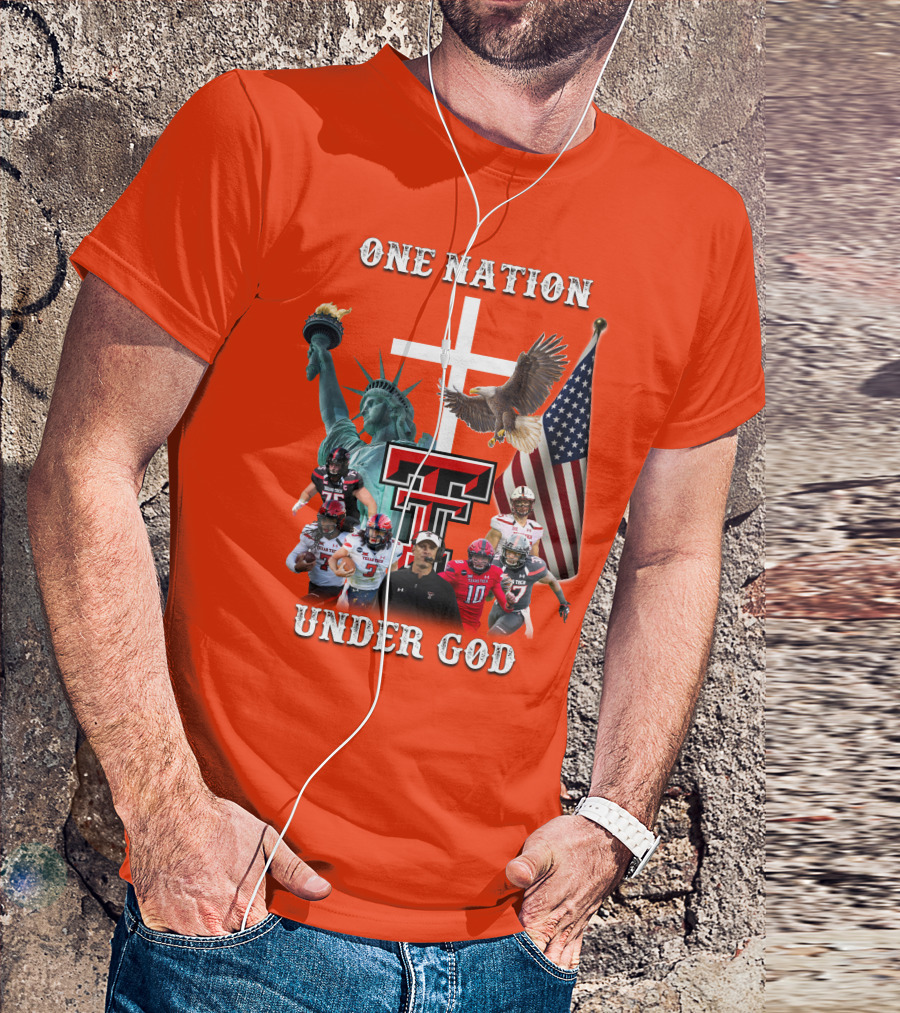 One Nation Under God TTRR Coach Football Statue Liberty Flag Eagle T-Shirt