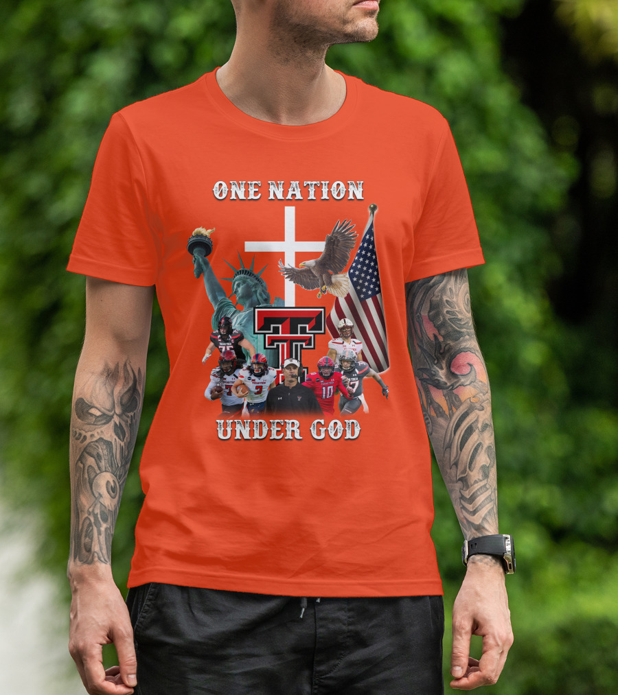 One Nation Under God TTRR Coach Football Statue Liberty Flag Eagle T-Shirt
