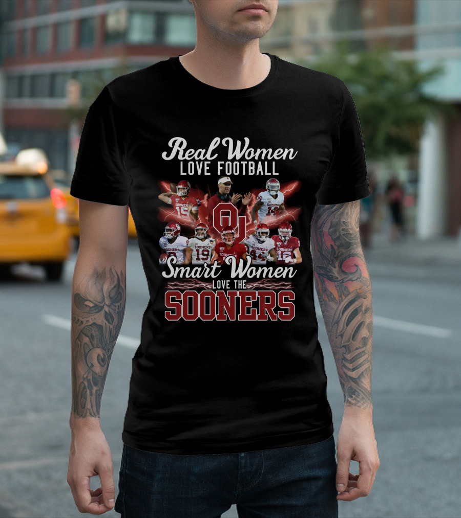 Real Women Love Football Smart Women Love the Sooners T-Shirt