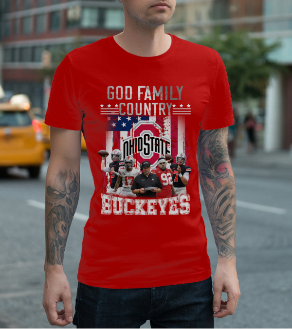 Ohio State God Family Country Buckeyes T-Shirt