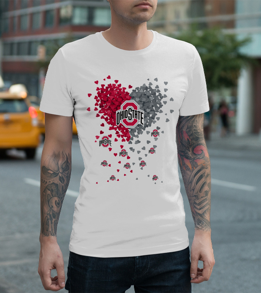 Ohio State Buckeyes Mini Heart Burst T-Shirt