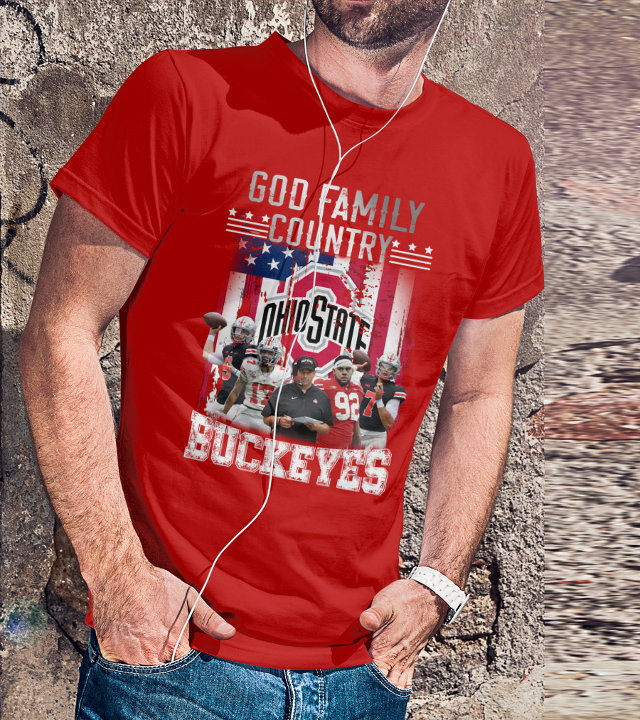 God Family Country Ohio State Buckeyes Football Team Players T-Shirt