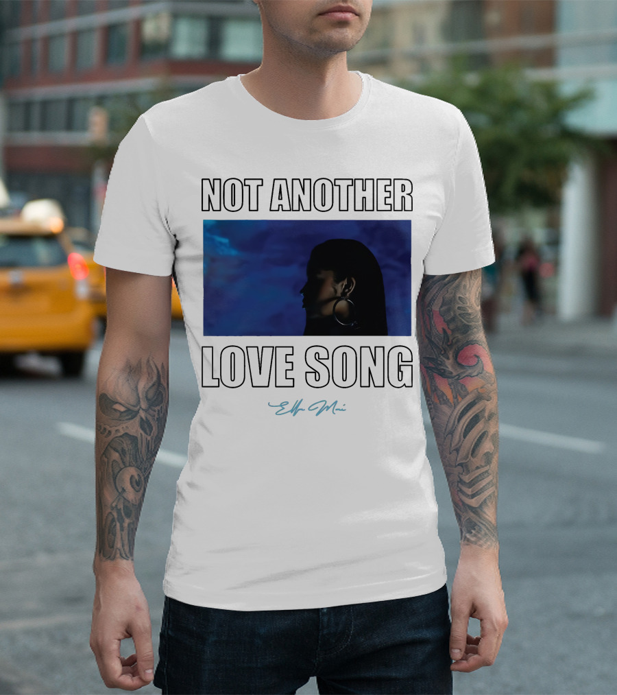 NOT Another Love Song Ella Mai Silhouette Blue Background T-Shirt