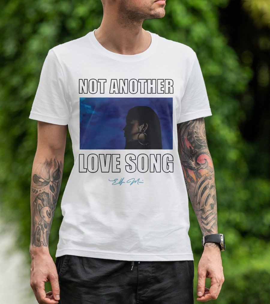 NOT Another Love Song Ella Mai Silhouette Blue Background T-Shirt