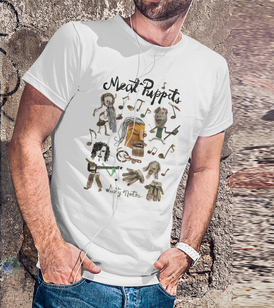 Meat Puppets Dusty Notes Musical Puppet Collage T-Shirt