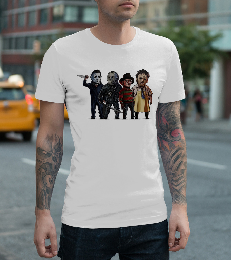 Summer Men MYERRS Michaell Halloween Horror Movie Characters Icons T-Shirt