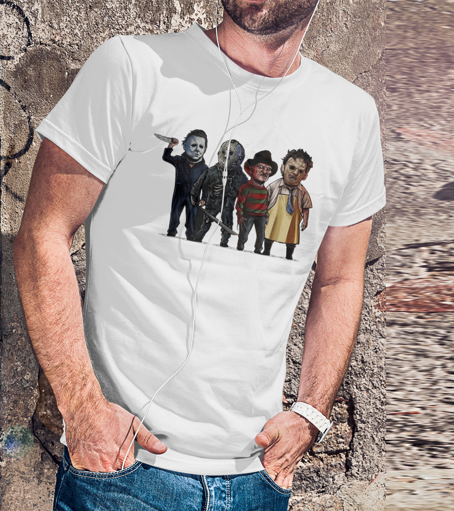 Summer Men MYERRS Michaell Halloween Horror Movie Characters Icons T-Shirt