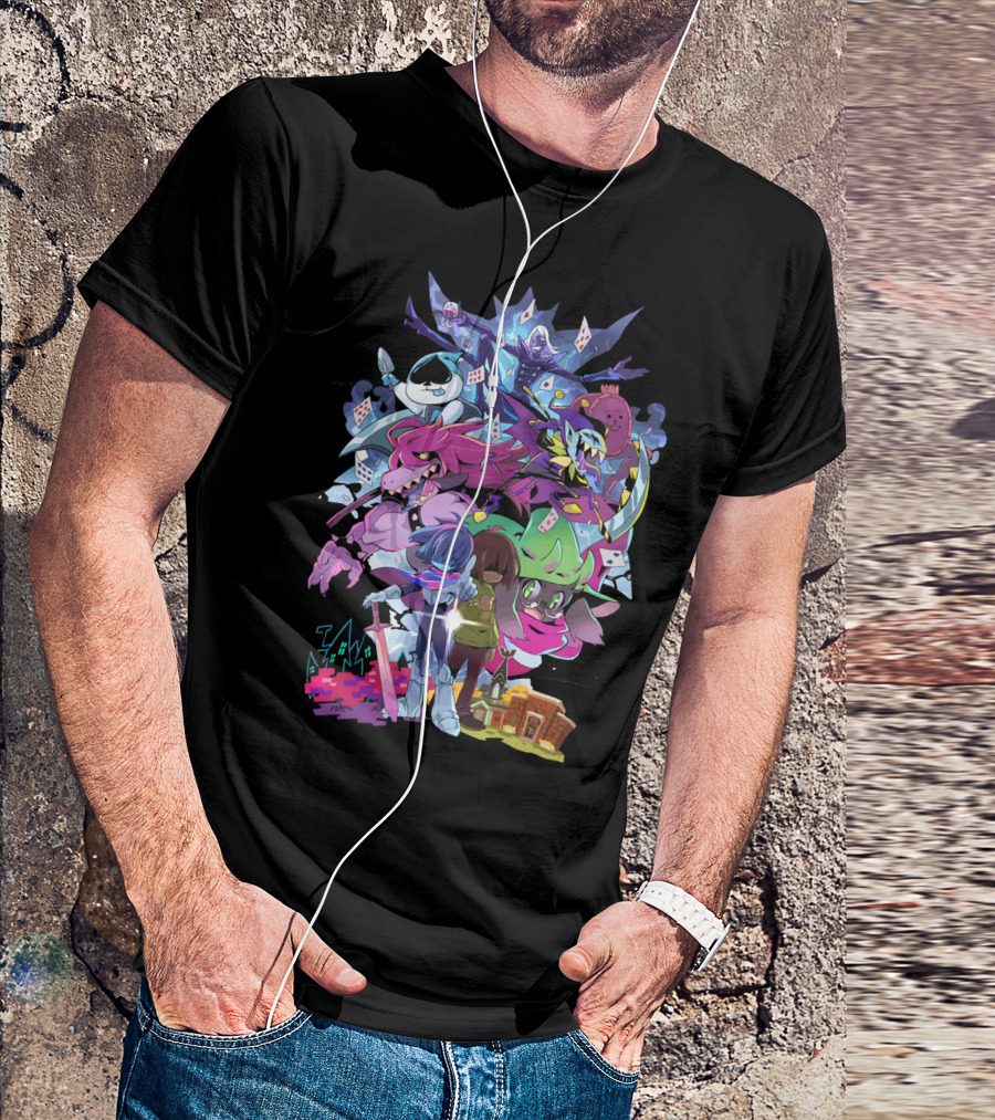 Deltarune Cast And Colorful Adventure Scene T-Shirt
