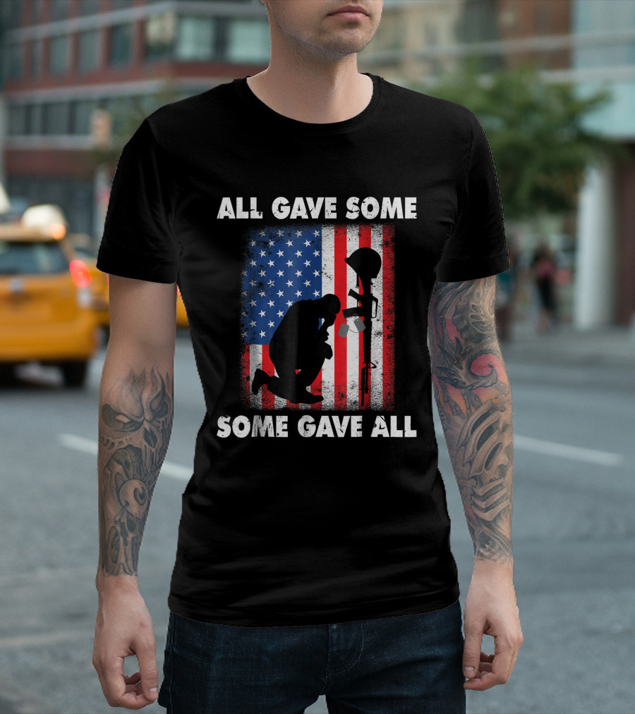 All Gave Some Some Gave All Veteran Memorial Day USA Flag T-Shirt