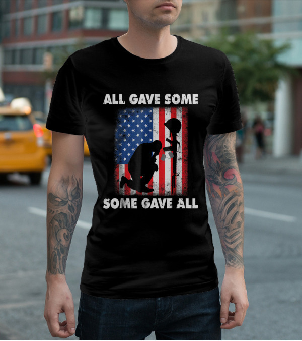All Gave Some Some Gave All Veteran Memorial Day USA Flag T-Shirt