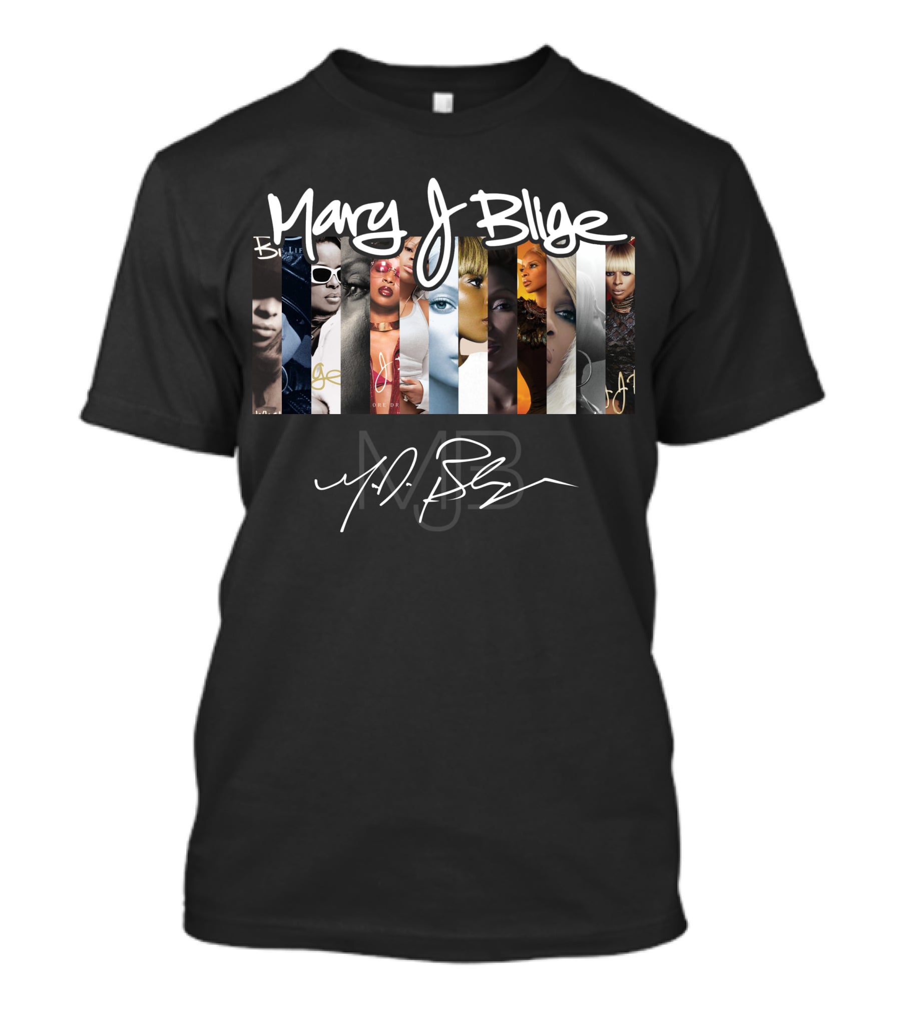 Mary J Blige Album Art Collage Signature Series T-Shirt