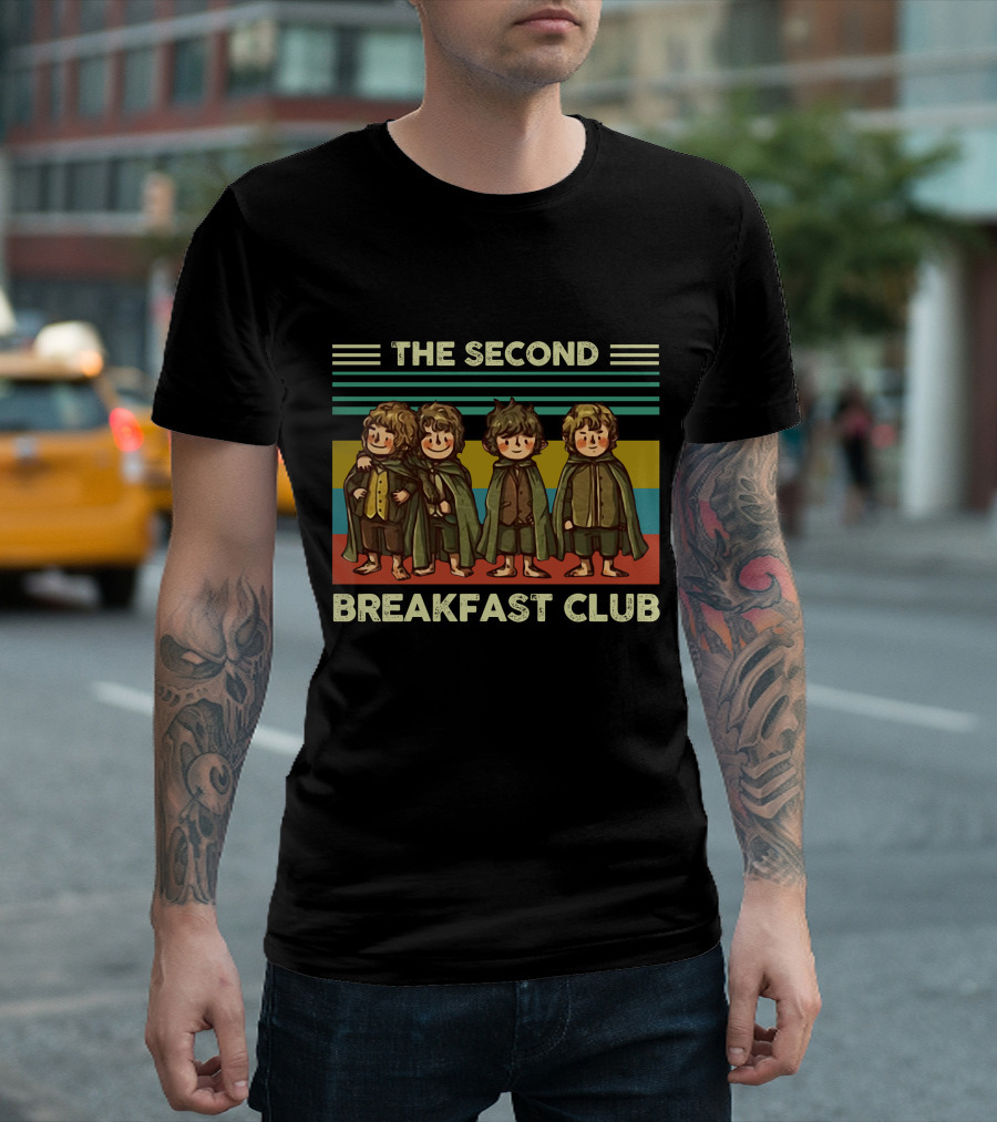 The Second Breakfast Club Hobbits Pop Culture Mashup T-Shirt