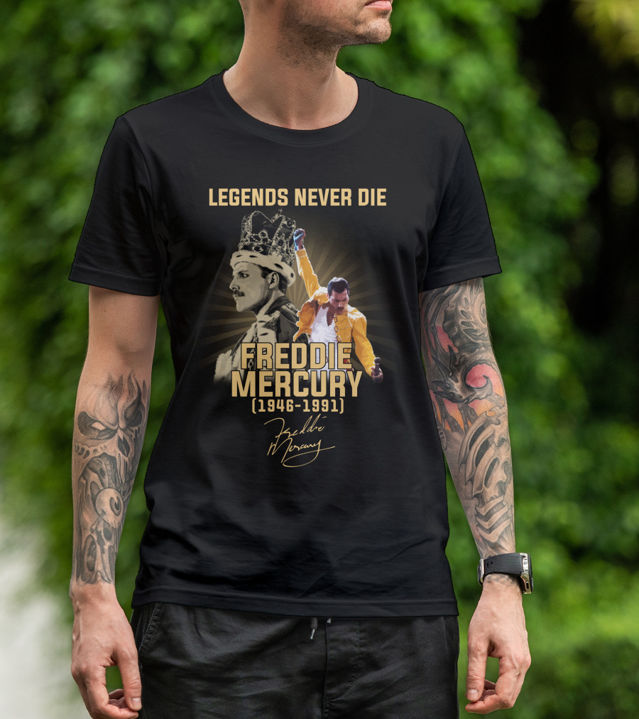 LEGENS NEVER DIE FREDDIE MERCURY (1946-1991) T-Shirt