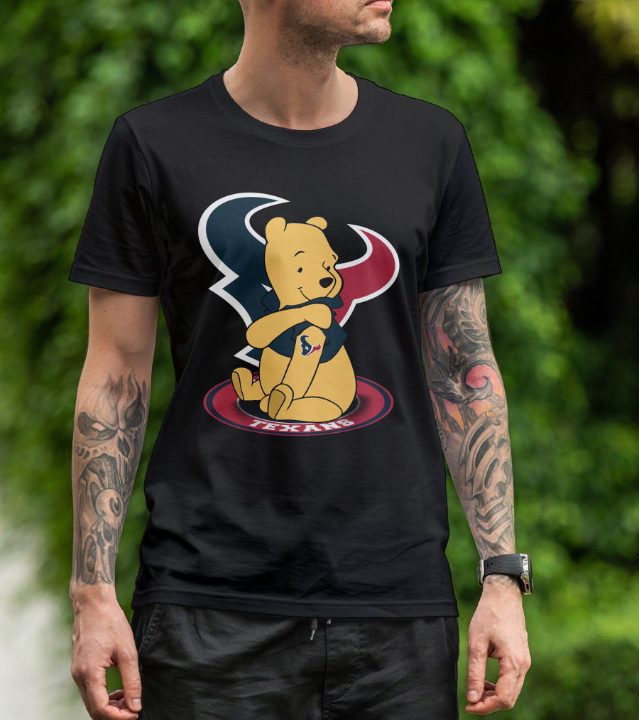 Pooh Texans Houston Logo Bears Football T-Shirt