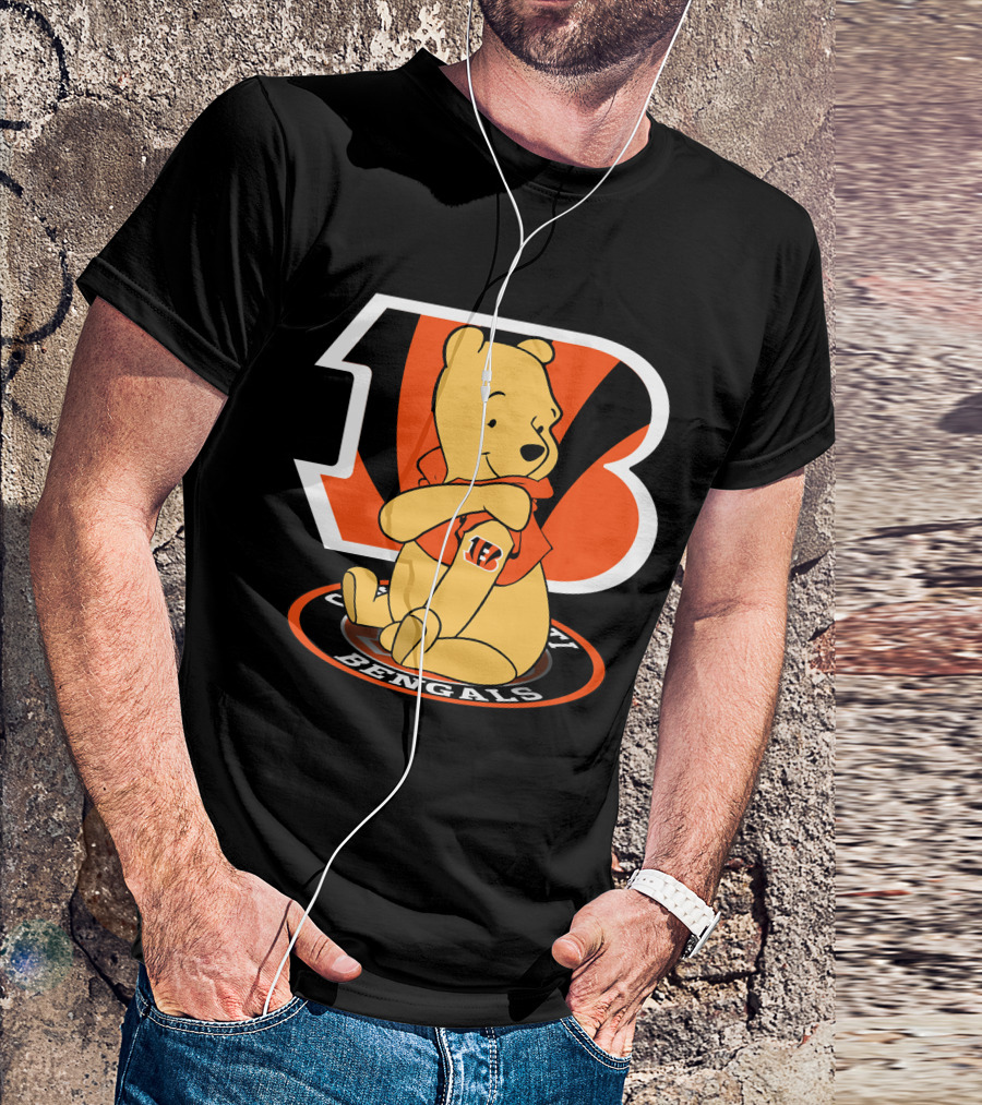 Cincinnati Bengals Pooh Football Crossover T-Shirt