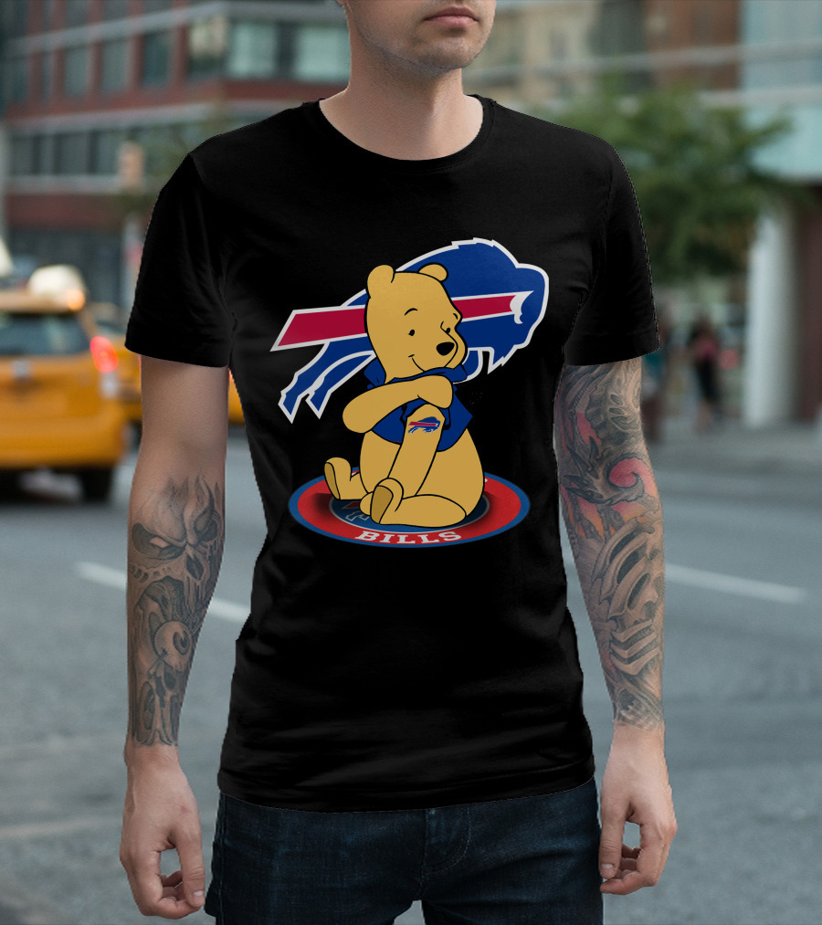 Pooh Bills Buffalo Bills Crossover Featuring Iconic Bear T-Shirt