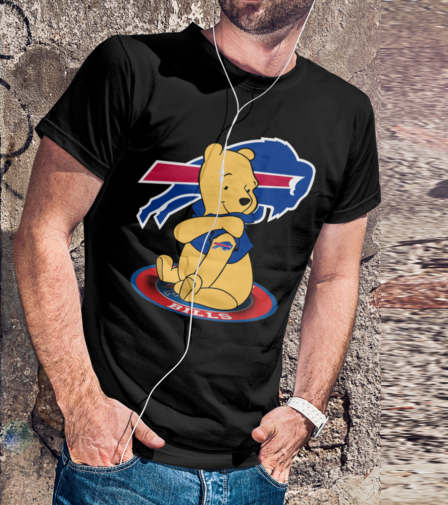 Pooh Bills Buffalo Bills Crossover Featuring Iconic Bear T-Shirt