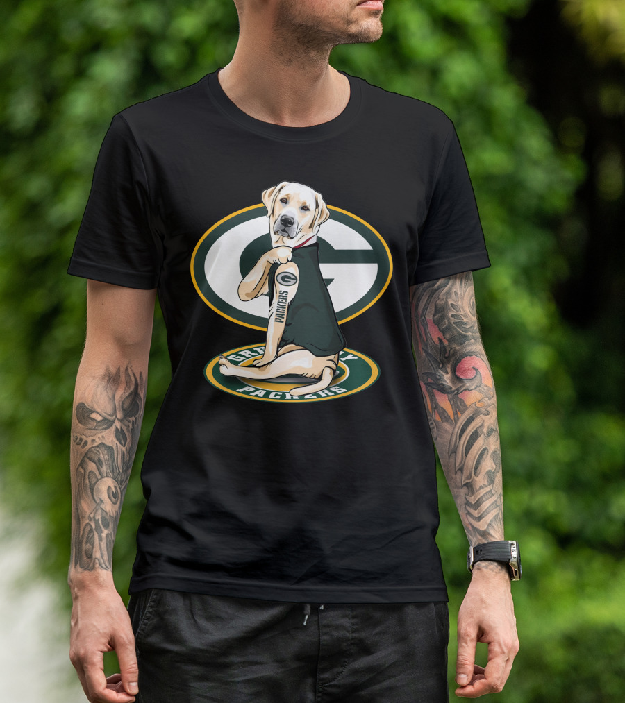 Labrador Green Bay Packers Football Fan Dog T-Shirt