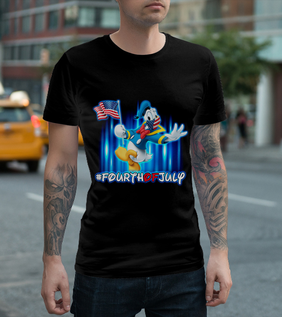 Donald Duck #FourthOfJuly American Flag T-Shirt