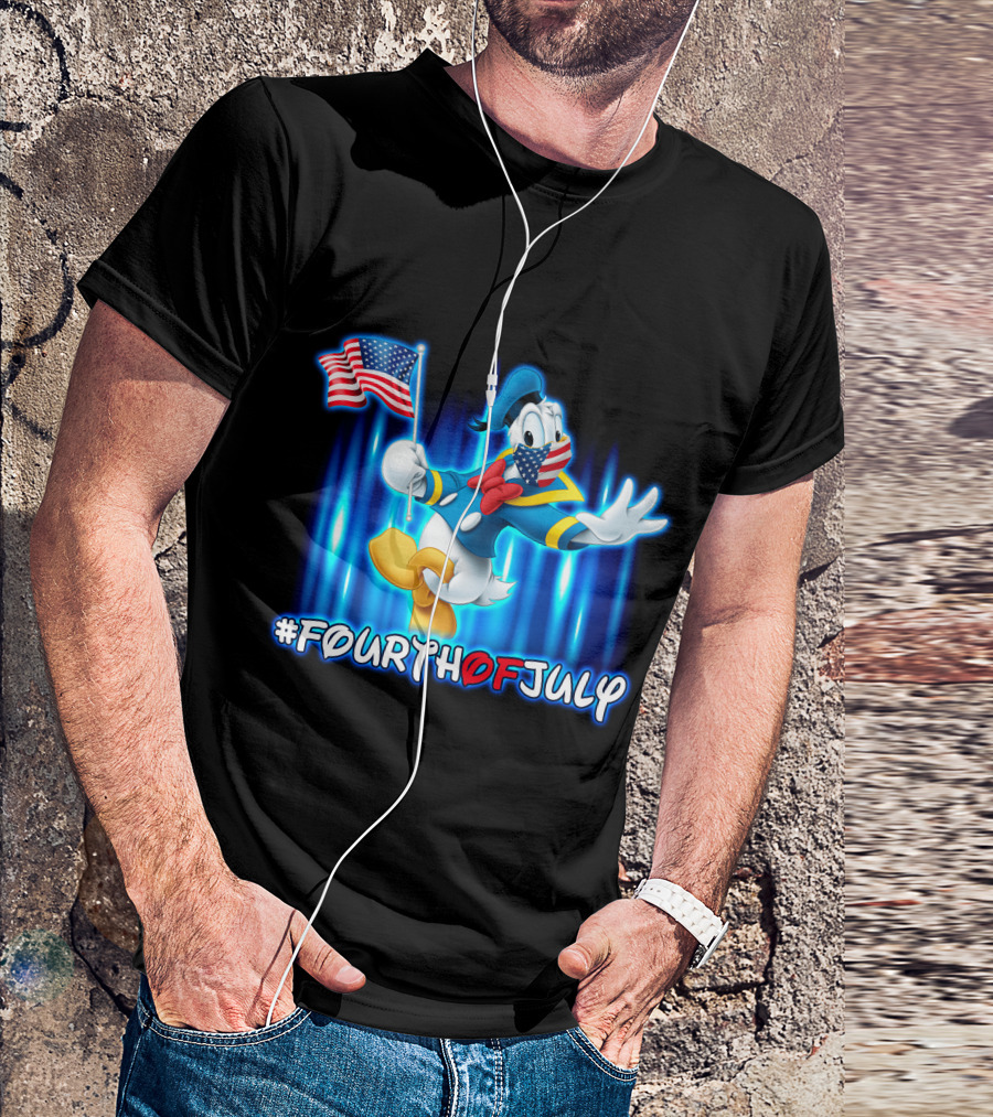 Donald Duck #FourthOfJuly American Flag T-Shirt