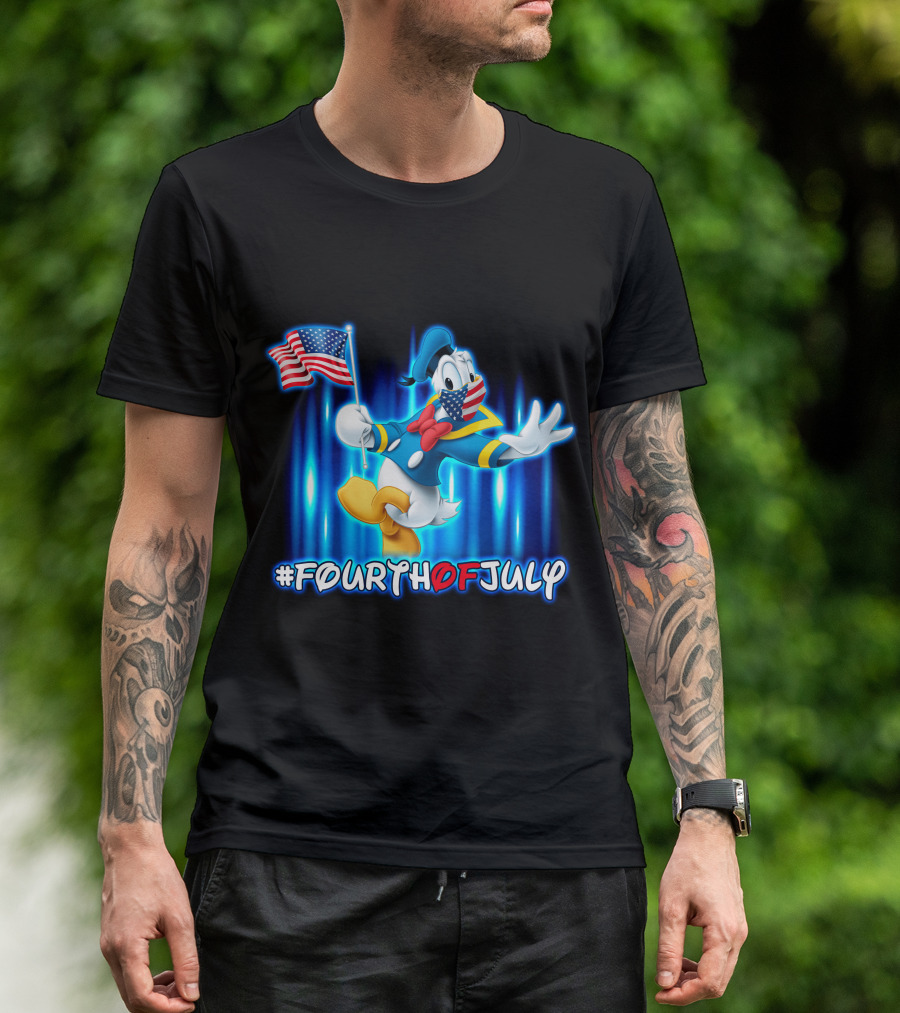 Donald Duck #FourthOfJuly American Flag T-Shirt