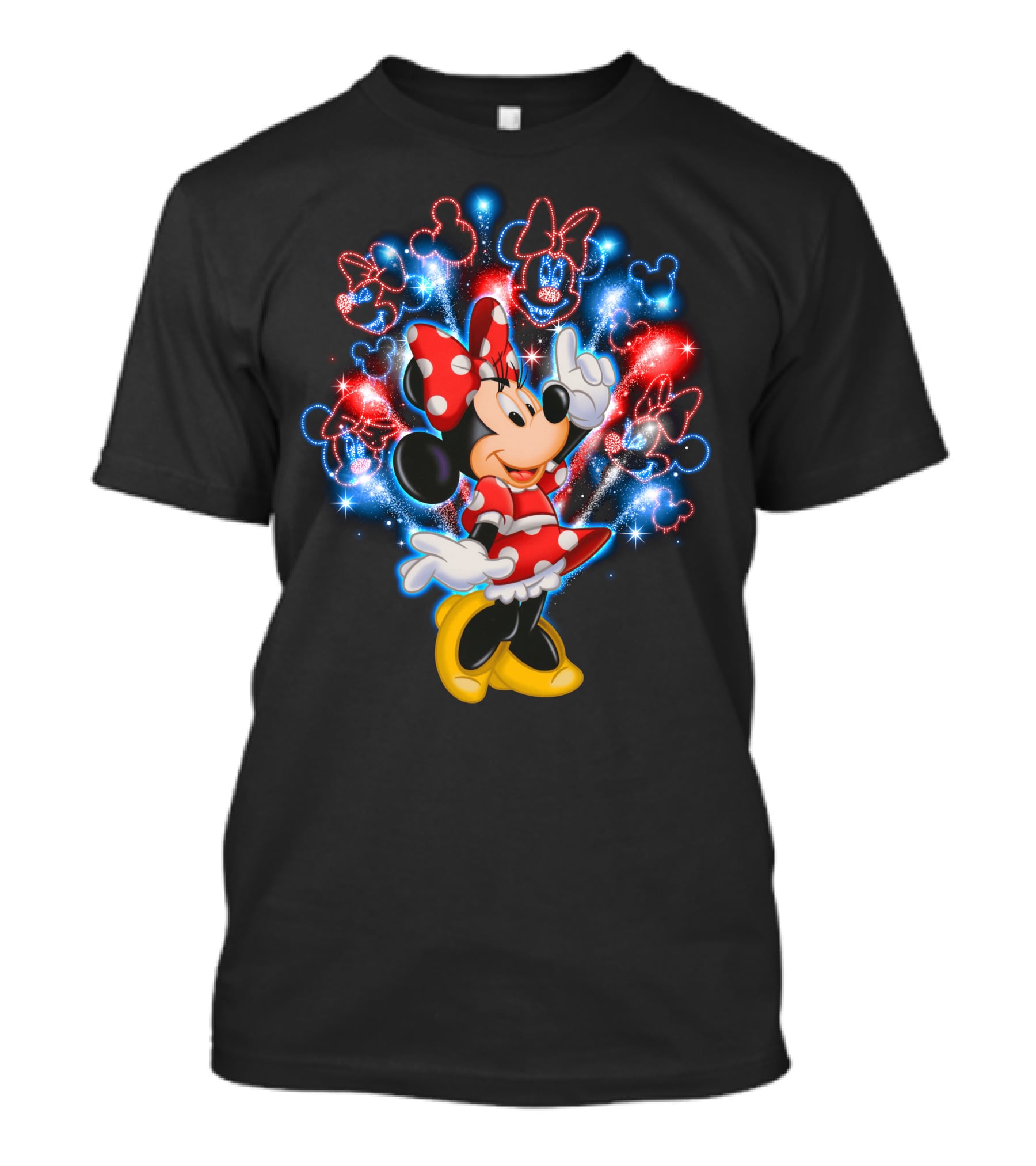 Minnie Mouse Red And Blue Firework T-Shirt