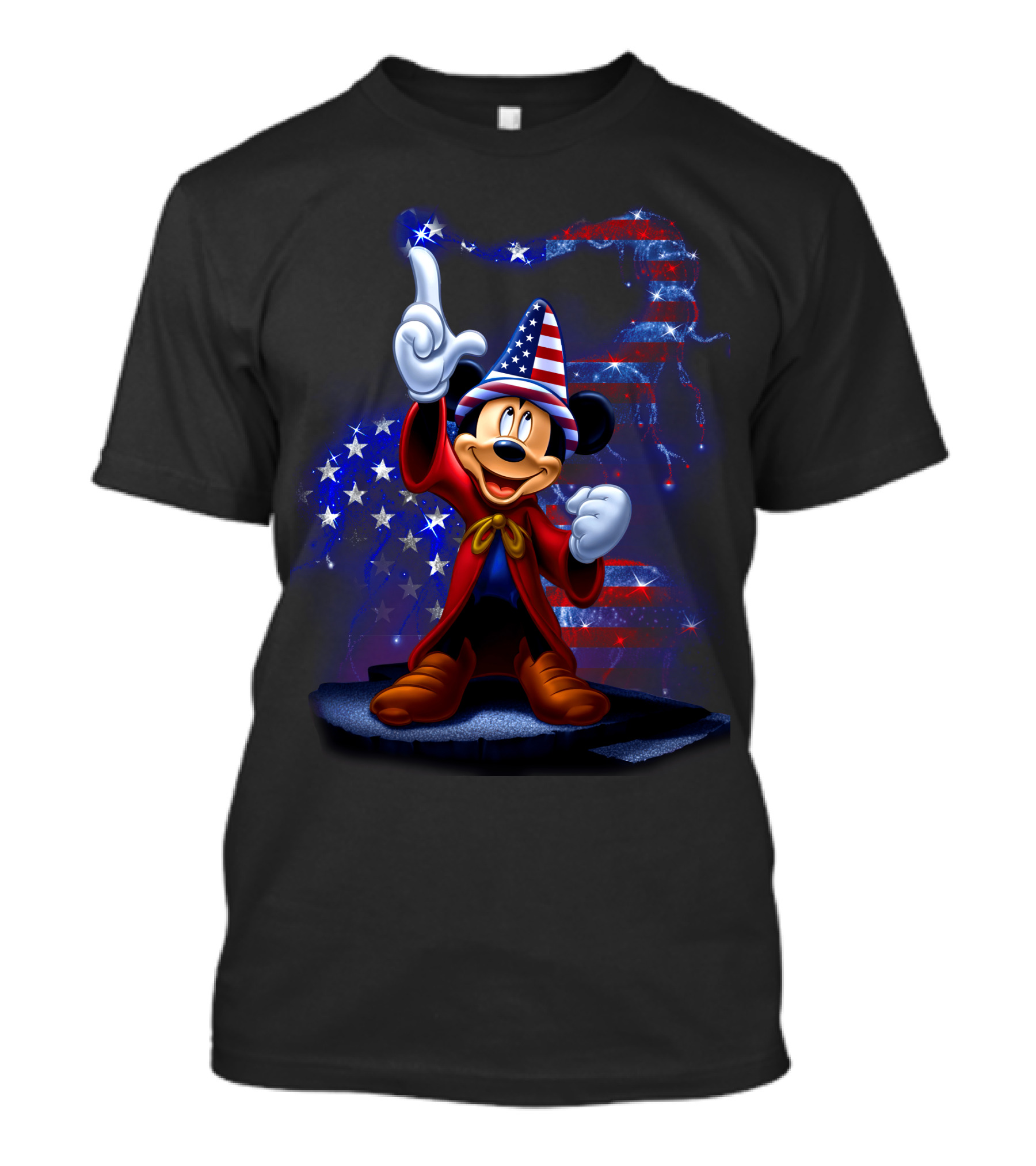 Mickey Sorcerer Patriotic USA Fireworks Magic T-Shirt