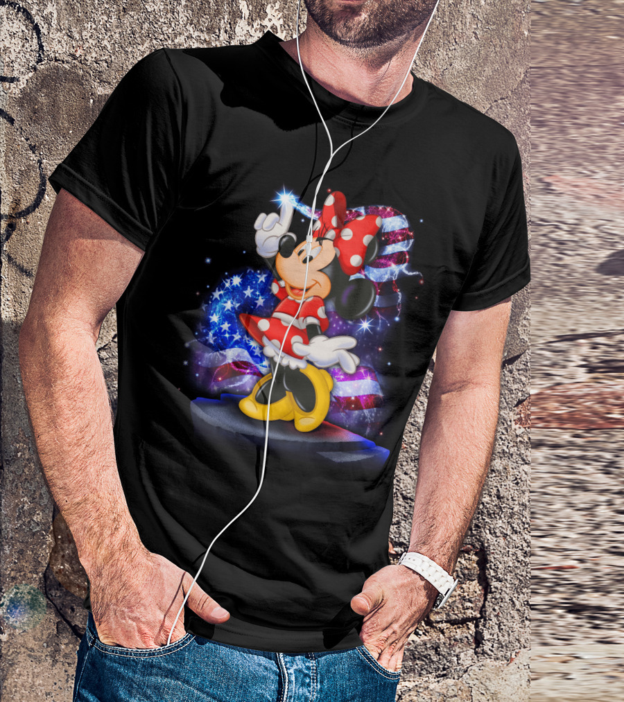 Minnie Mouse July Patriotic Bling T-Shirt