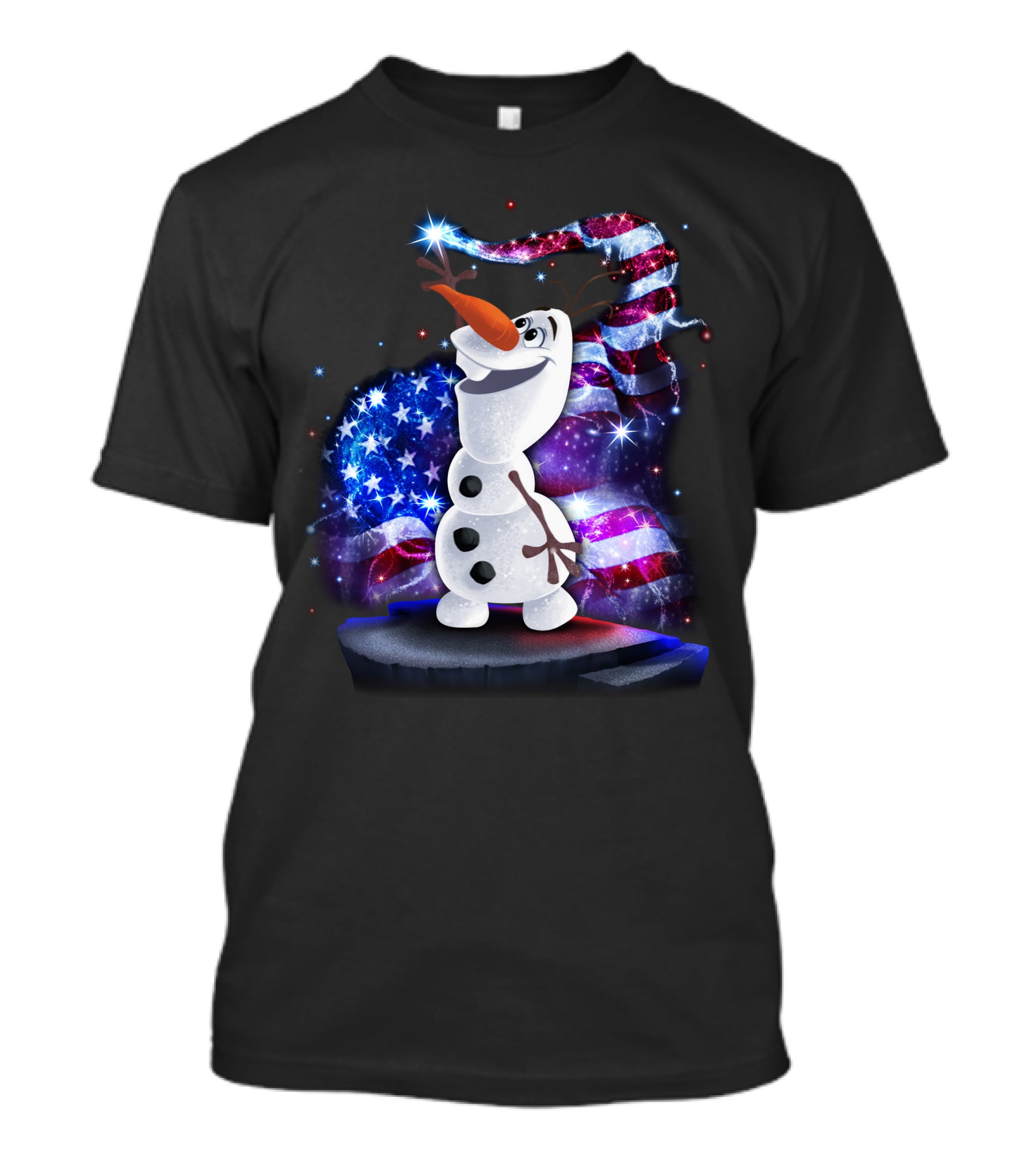Olaf Bling July American Flag Sparkle T-Shirt