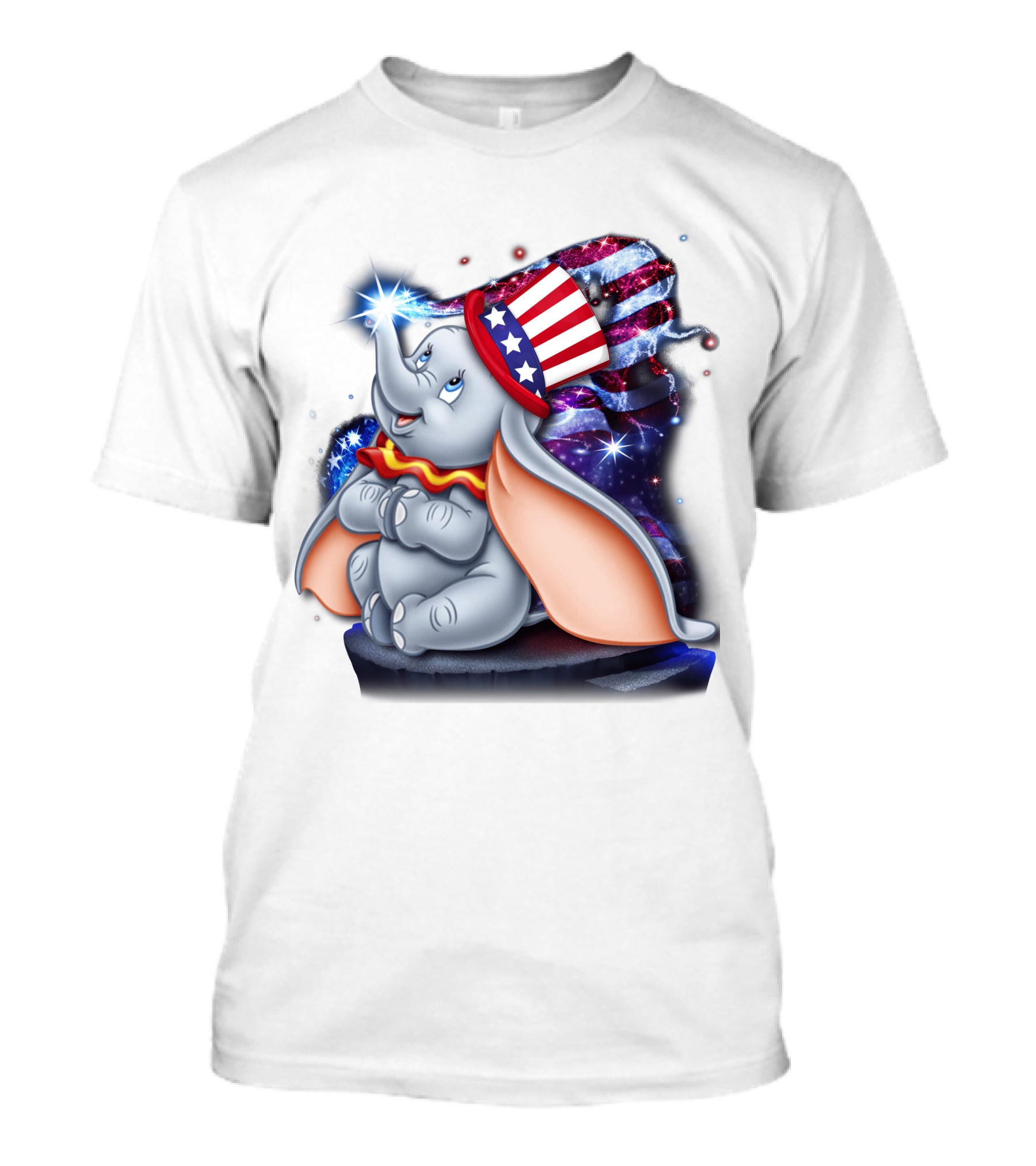 Dumbo Bling July Patriotic Celebration With American Flag Hat T-Shirt