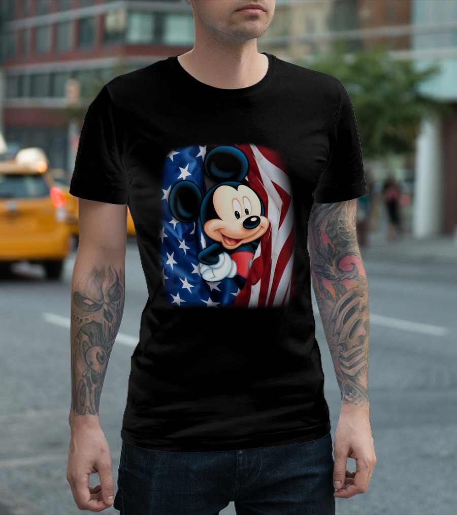 Mickey Mouse American Flag Fourth of July T-Shirt