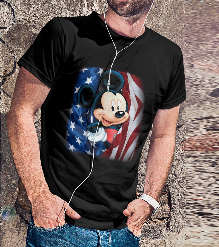 Mickey Mouse American Flag Fourth Of July T-Shirt