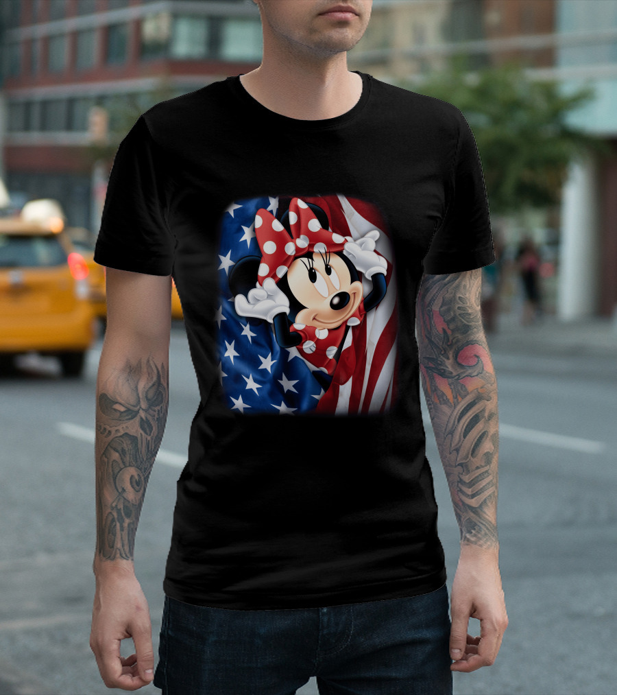 Minnie Mouse Stars And Stripes Fourth Of July T-Shirt