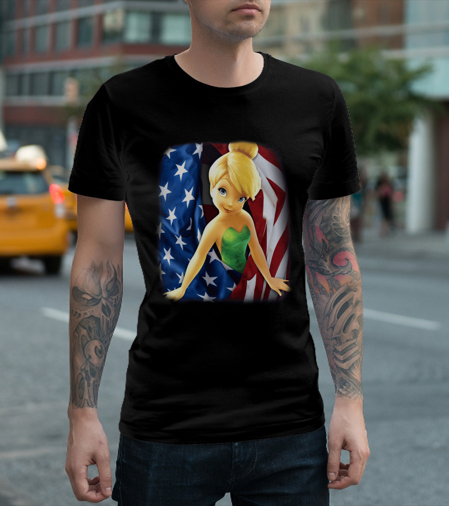 Tinkerbell American Flag Fourth Of July T-Shirt