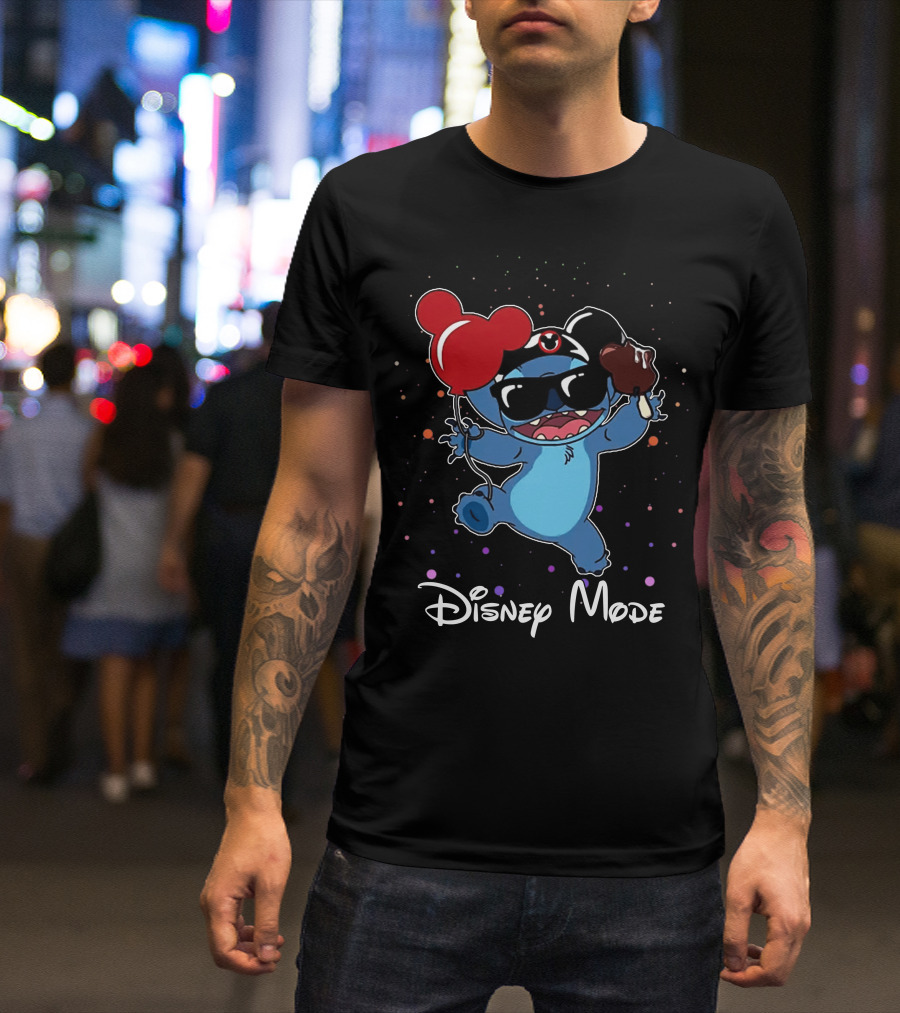 Disney Mode Stitch Ice Cream Balloon Fun T-Shirt