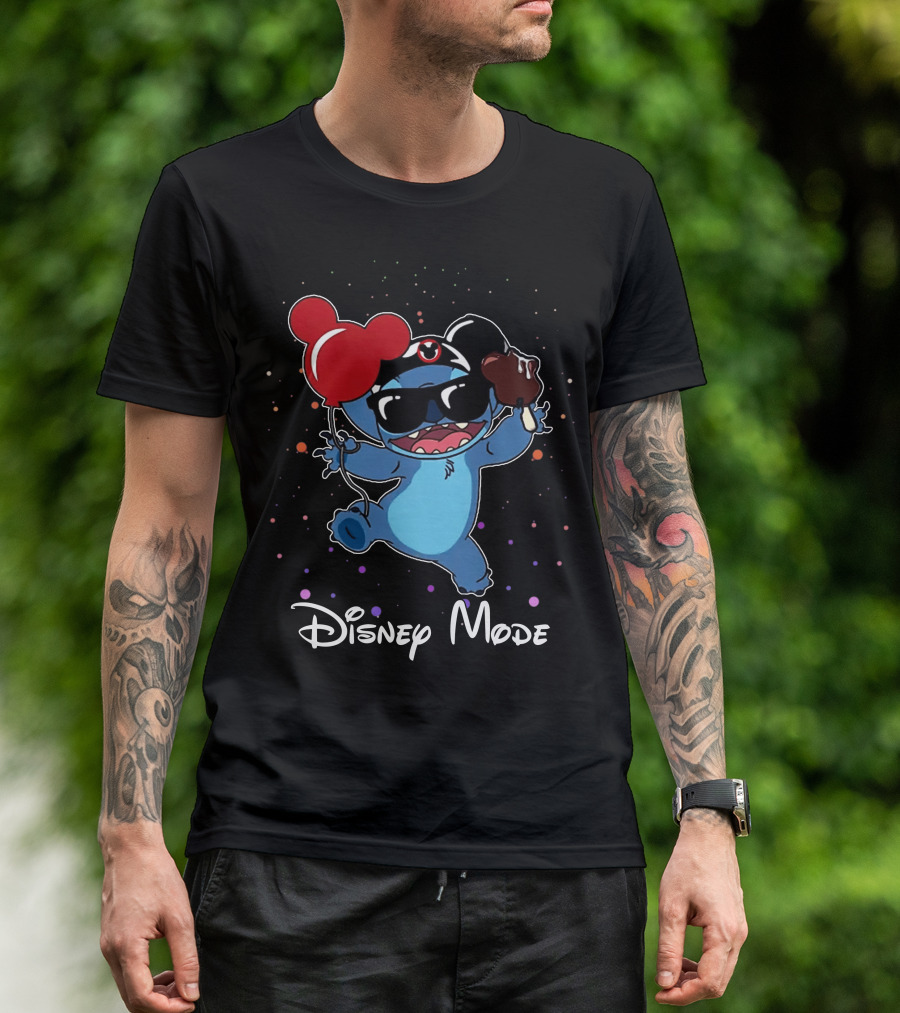 Disney Mode Stitch Ice Cream Balloon Fun T-Shirt