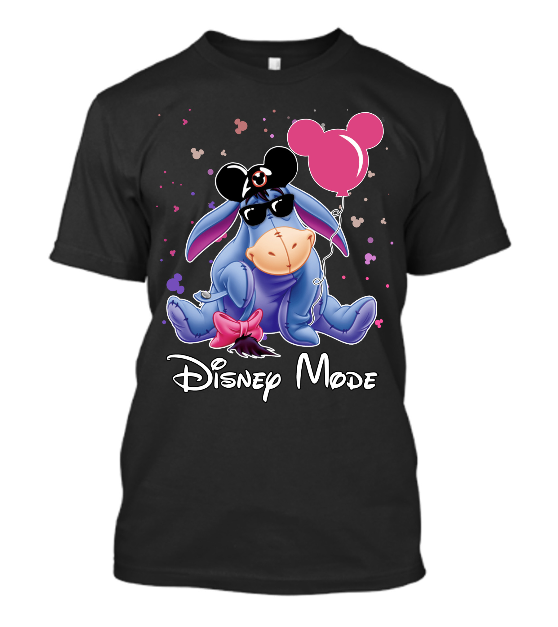 Disney Mode Eeyore With Mickey Balloon And Sunglasses T-Shirt