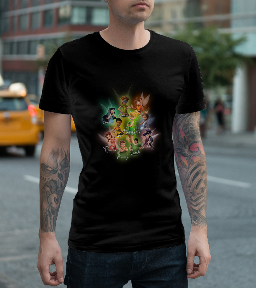 Tinkerbell Rosetta Silvermist Iridessa Vidia Fawn Periwinkle Clank Bobble May Mattias T-Shirt