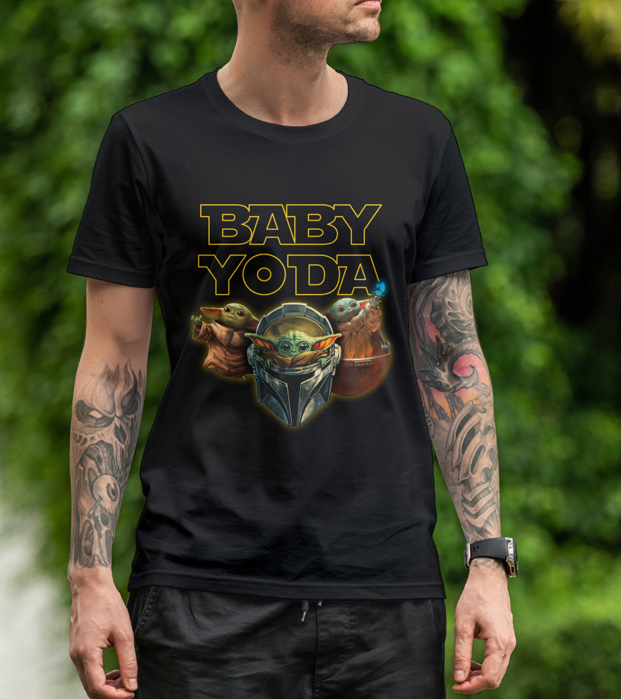 BABY YODA Star Wars The Mandalorian Grogu Trio T-Shirt