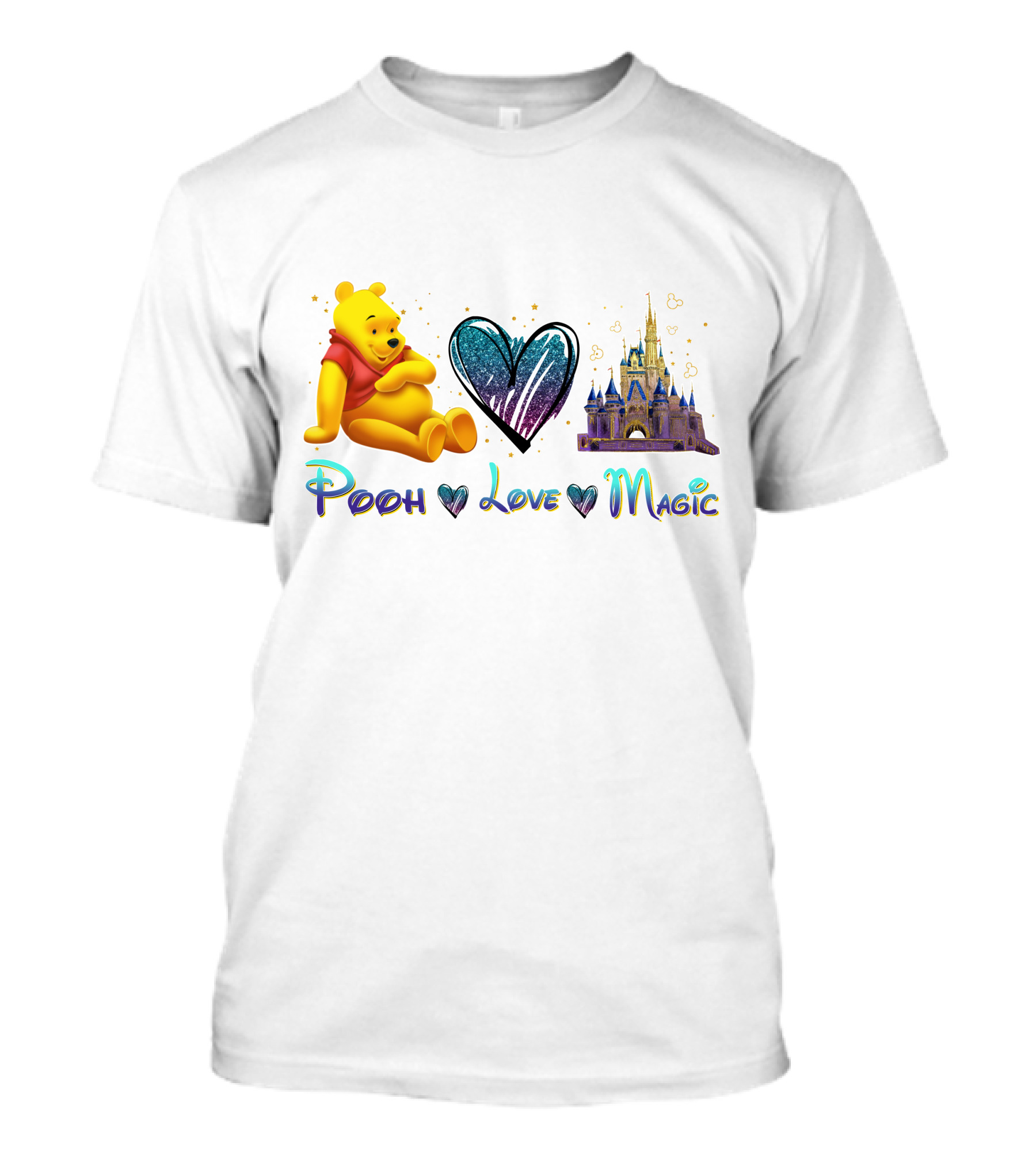 Pooh Love Magic Heart Castle Fantasy T-Shirt