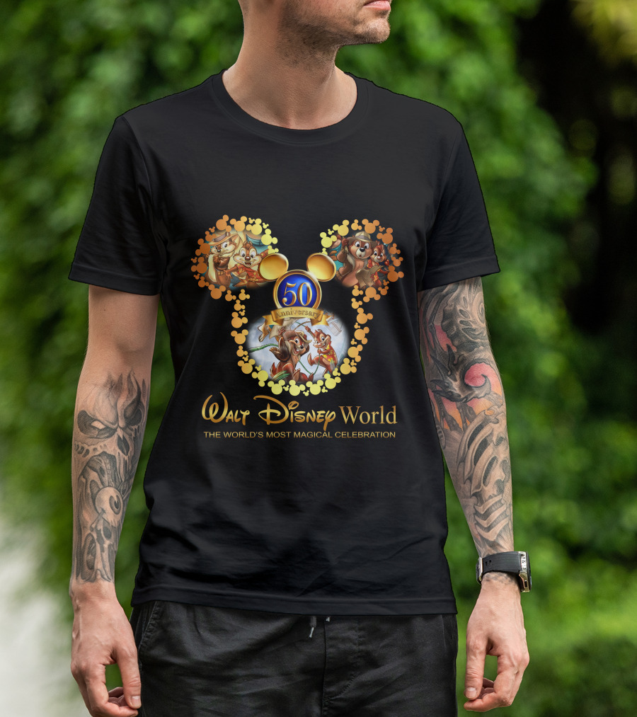 Walt Disney World 50th Anniversary Chip N Dale The World's Most Magical T-Shirt