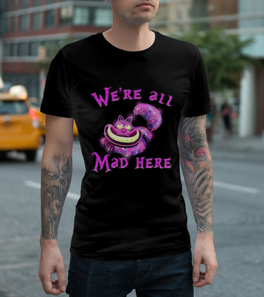 We're All Mad Here Cheshire Cat Crystal T-Shirt