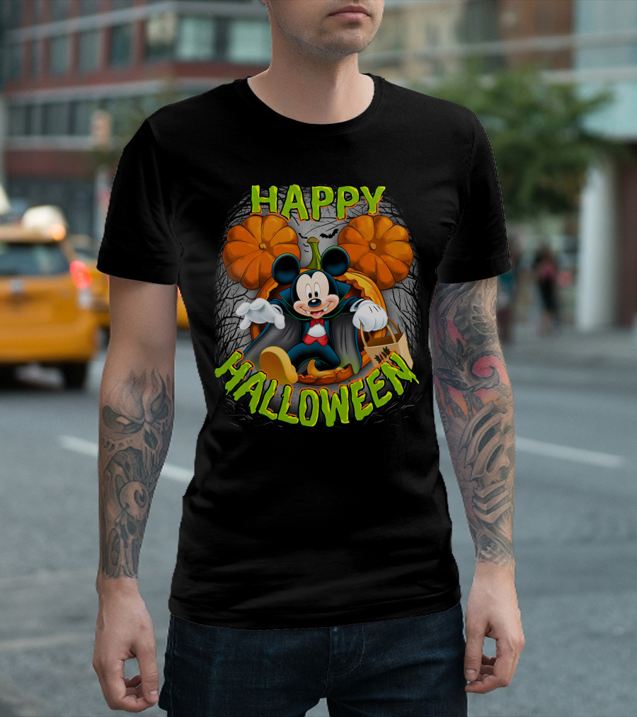 Happy Halloween Mickey Pumpkin Trick-or-Treating T-Shirt