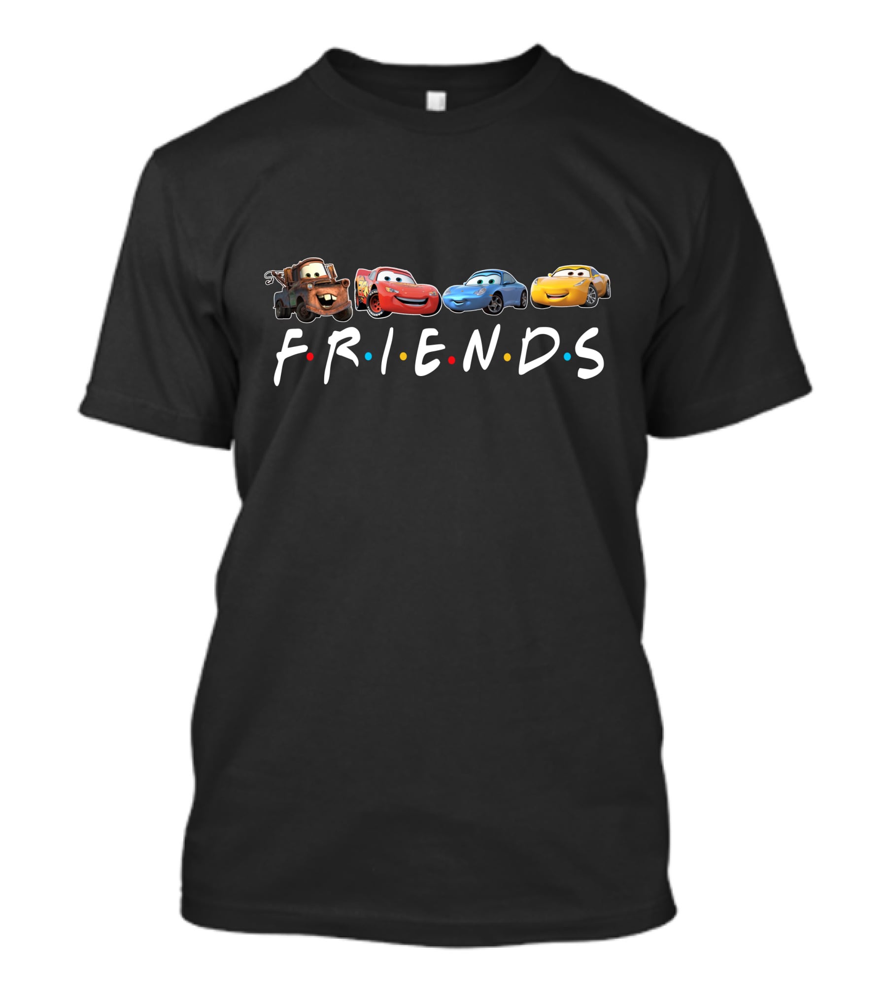 Friends Reunion Pixar Cars Lightning McQueen Mater Sally Cruz Ramirez T-Shirt