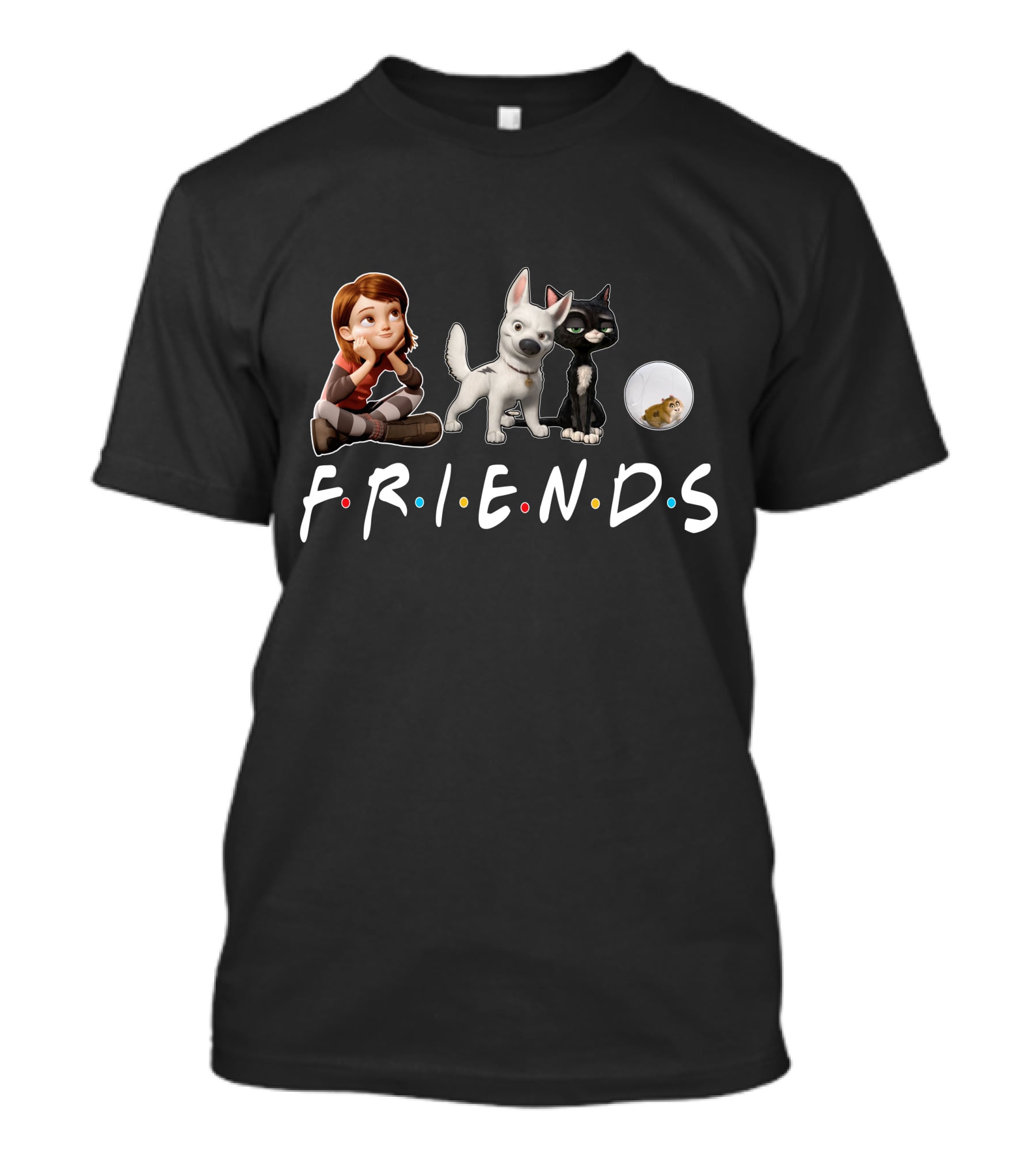 Disney Bolt Friends Characters On Friends TV Show T-Shirt