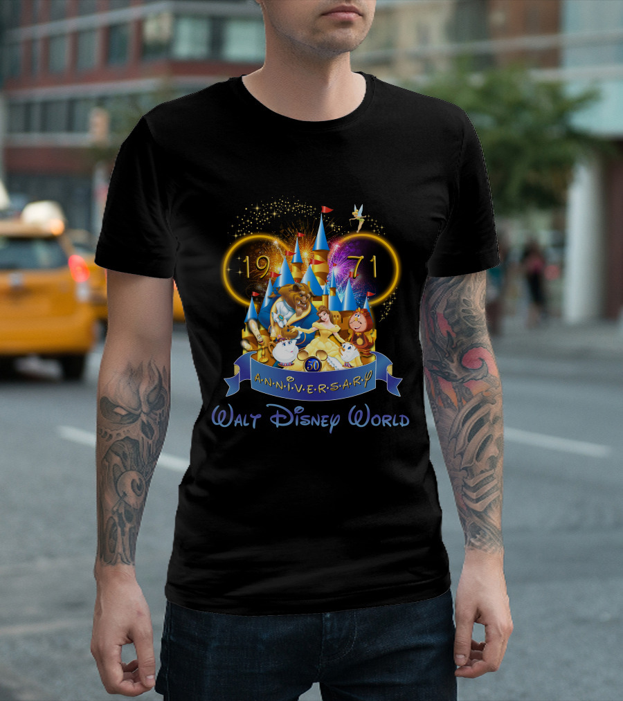 Beauty And The Beast Walt Disney World 50th Anniversary 1971 T-Shirt