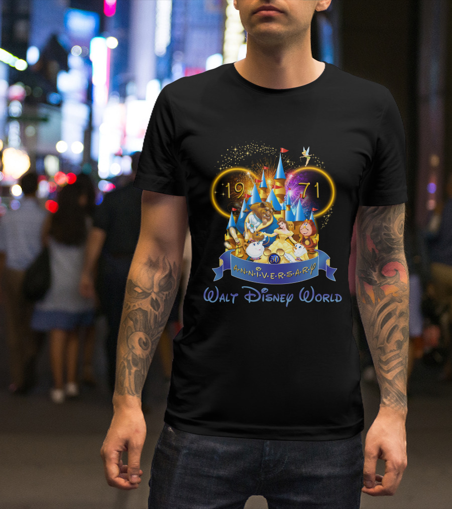 Beauty And The Beast Walt Disney World 50th Anniversary 1971 T-Shirt