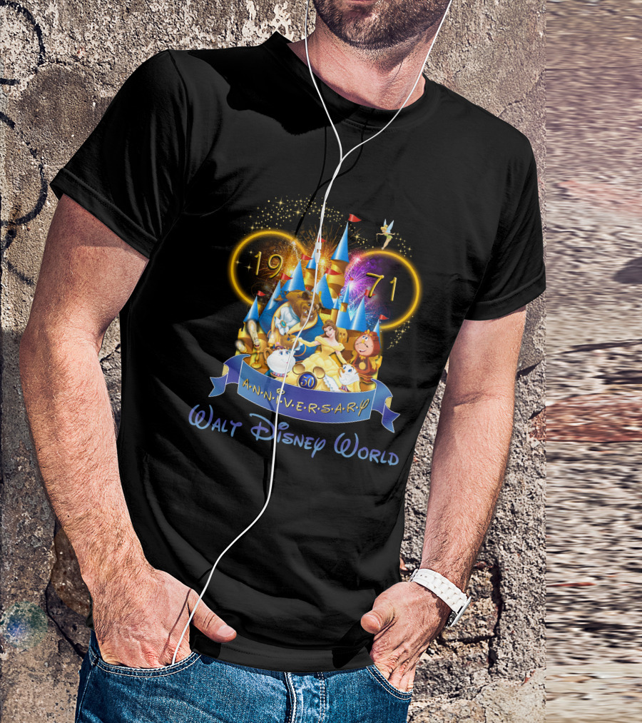 Beauty And The Beast Walt Disney World 50th Anniversary 1971 T-Shirt