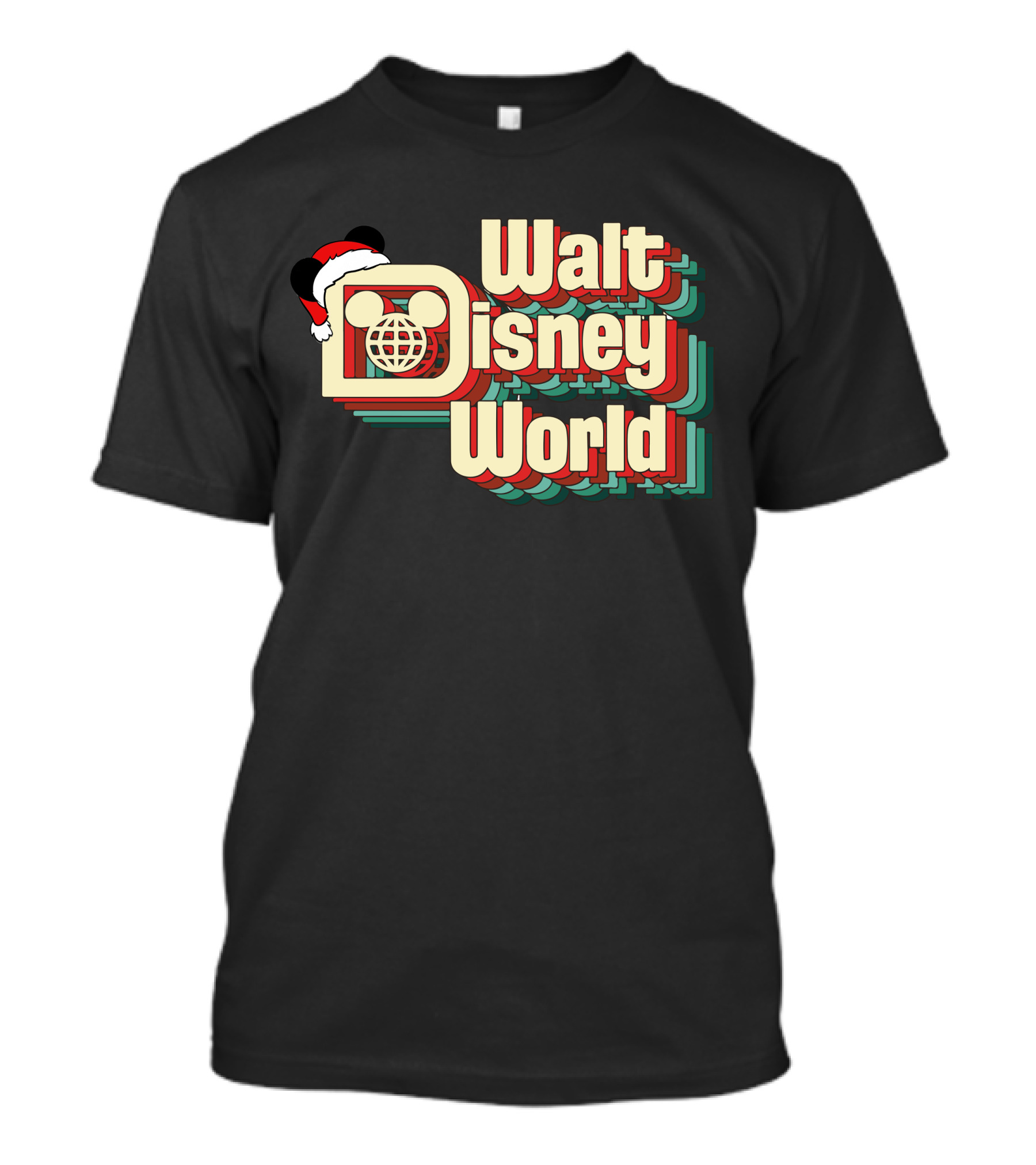 Walt Disney World Christmas Mickey Ears Santa Hat T-Shirt